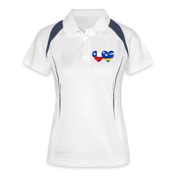 Chile_Curacao_Flagge_Herz_used - Women's Polo breathable - white/navy - Front