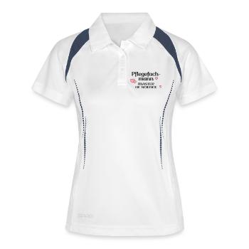 STUDIUM PFLEGE PFLEGEFACHMANN - Frauen Polo atmungsaktiv - Weiß/Navy - Vorne
