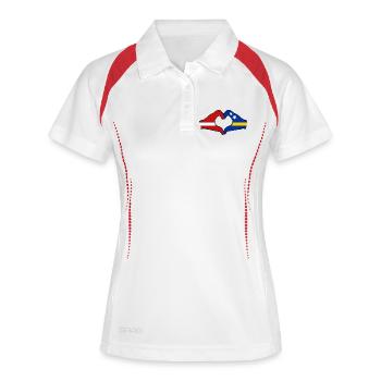 Latvia Curaçao Flag Hands Heart Shape - Women's Polo breathable - white/navy - Front