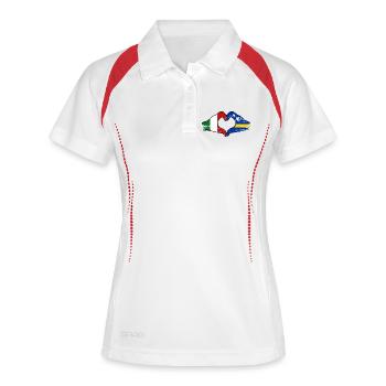 Italy Curacao flag hands heart shape used - Women's Polo breathable - white/navy - Front