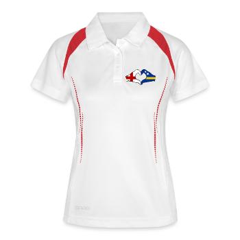 Angleterre Drapeau Curaçao Mains Forme de cœur - Polo respirant Femme - blanc/marine - Devant