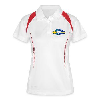 Sweden Curacao Flag Hands Heart Shape - Women's Polo breathable - white/navy - Front