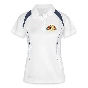 Cameroon Flag Hands Heart Shape Used - Women's Polo breathable - white/navy - Front