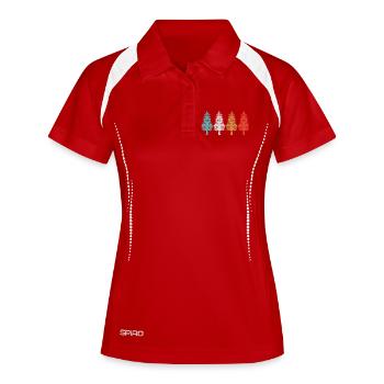 Arbre Forêt Vintage - Polo respirant Femme - blanc/marine - Devant