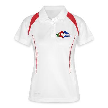 Drapeau du Cap-Vert du Portugal Mains Forme de cœur - Polo respirant Femme - blanc/marine - Devant