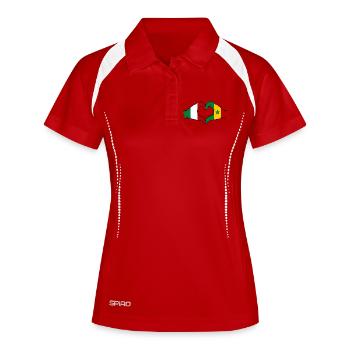 Italie Drapeau du Sénégal Mains Forme de cœur - Polo respirant Femme - blanc/marine - Devant