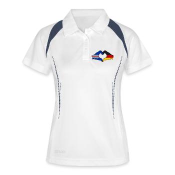 Cape Verde Germany Flag Hands Heart Shape Used - Women's Polo breathable - white/navy - Front
