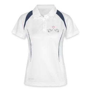 Birds In Love - Women's Polo breathable - white/navy - Front