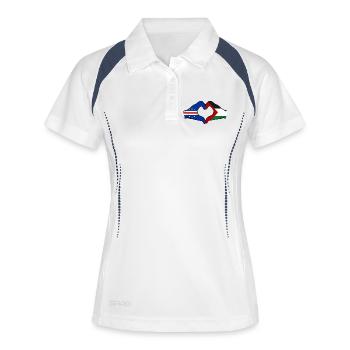 Drapeau palestinien du Cap-Vert en forme de cœur - Polo respirant Femme - blanc/marine - Devant