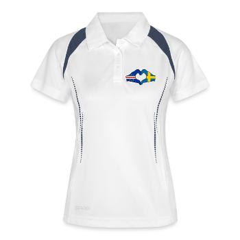 Drapeau du Cap-Vert Suède Mains en forme de cœur - Polo respirant Femme - blanc/marine - Devant