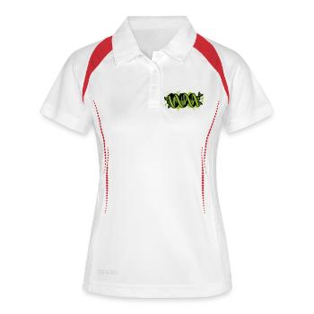 DNA Helix Graffiti Grafik - Frauen Polo atmungsaktiv - Weiß/Navy - Vorne