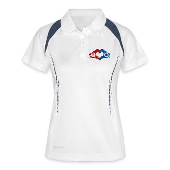 Drapeau du nazar de Tunisie Mains en forme de cœur utilisé - Polo respirant Femme - blanc/marine - Devant