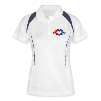Turkey Nazar Flagge_Hände heart shape used - Women's Polo breathable - white/navy - Front