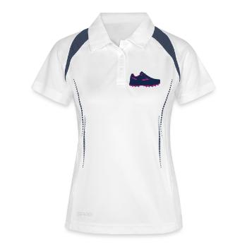 Graphique sportif de chaussures de golf - Polo respirant Femme - blanc/marine - Devant