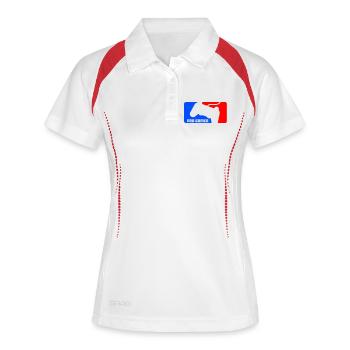 pro gamer - Frauen Polo atmungsaktiv - Weiß/Navy - Vorne