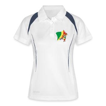 Congo (Brazzaville) fan chien - Polo respirant Femme - blanc/marine - Devant