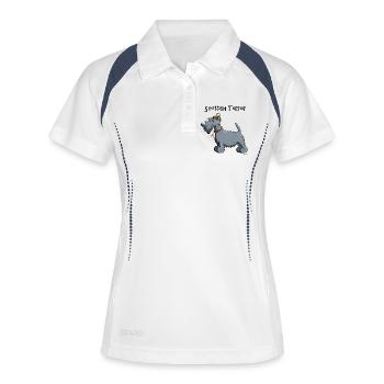 Happy Scottish Terrier - Women's Polo breathable - white/navy - Front