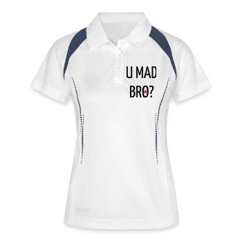 Zitat / Geek / Gaming / Videospiele / Nerd - Frauen Polo atmungsaktiv - Weiß/Navy - Vorne