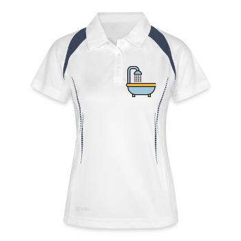 Badewanne - Frauen Polo atmungsaktiv - Weiß/Navy - Vorne