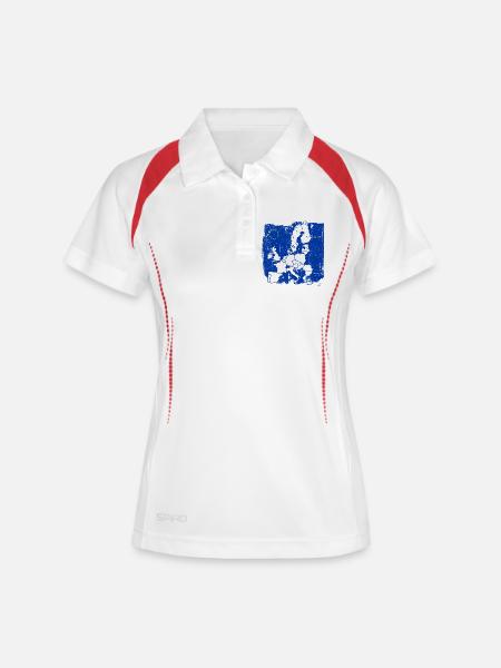 Blue Europe Map Silhouette - Women's Polo breathable - white/navy
