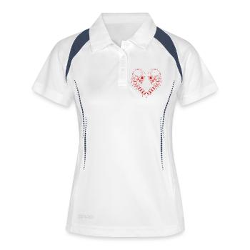 Herzschädel - Frauen Polo atmungsaktiv - Weiß/Navy - Vorne
