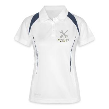 Reparier Mich Pixelwerkzeug - Frauen Polo atmungsaktiv - Weiß/Navy - Vorne
