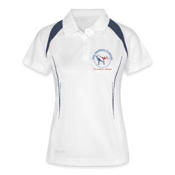 Logo Art Martiaux Français Modern - Polo respirant Femme - blanc/marine - Devant