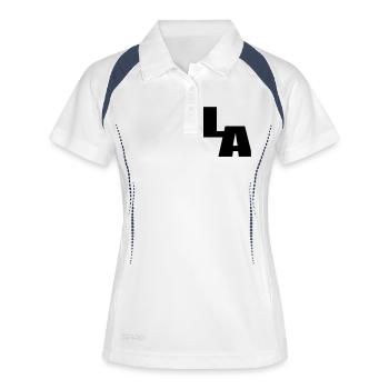 LOS ANGELES, California - Women's Polo breathable - white/navy - Front