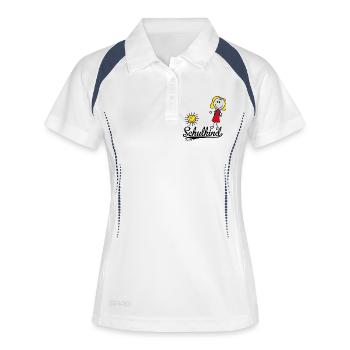 Schulkind 2023 - Frauen Polo atmungsaktiv - Weiß/Navy - Vorne