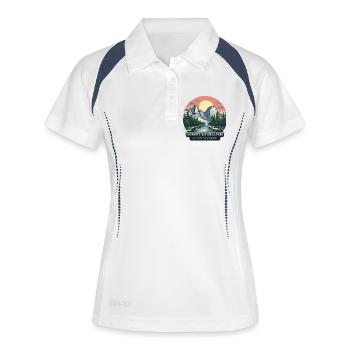 Yosemite National Park Wandern und Sonnenuntergang - Frauen Polo atmungsaktiv - Weiß/Navy - Vorne