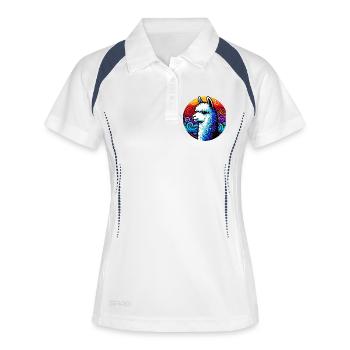 Alpaka - Frauen Polo atmungsaktiv - Weiß/Navy - Vorne