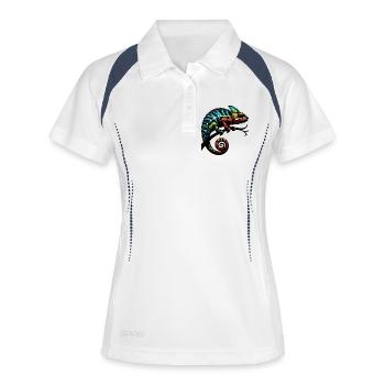Caméléon - Polo respirant Femme - blanc/marine - Devant