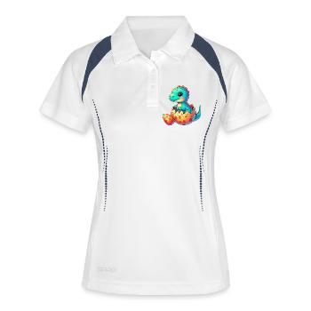 Dinosaure - Polo respirant Femme - blanc/marine - Devant