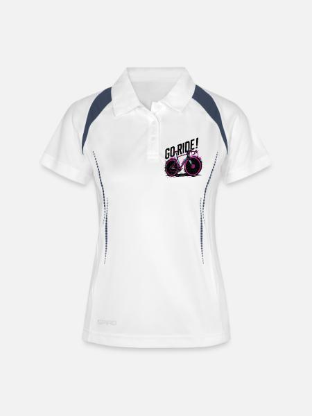 Neon Cycling Adventure Illustration - Women's Polo breathable - white/navy