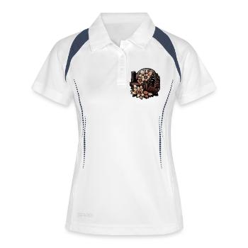 Kybernetische Frau Natur Technologie Design - Frauen Polo atmungsaktiv - Weiß/Navy - Vorne