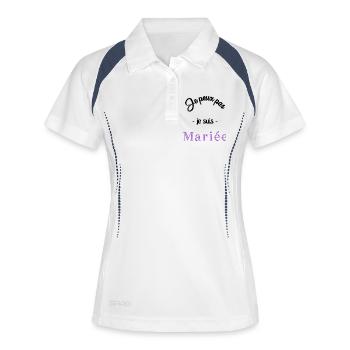 EVJF. MARIEE. TEAM. TEAM MARIEE. FUTURE MARIEE - Polo respirant Femme - blanc/marine - Devant