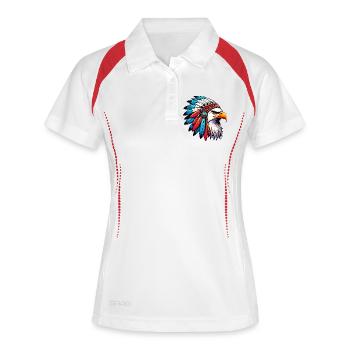 Amerikanischer Indianer Adler Amerikanische Rothaut - Frauen Polo atmungsaktiv - Weiß/Navy - Vorne