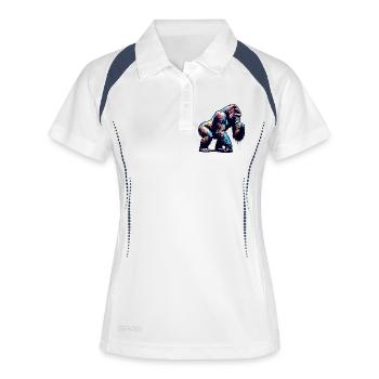 Gorilla - Frauen Polo atmungsaktiv - Weiß/Navy - Vorne