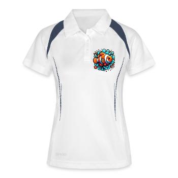 Poisson-clown - Polo respirant Femme - blanc/marine - Devant