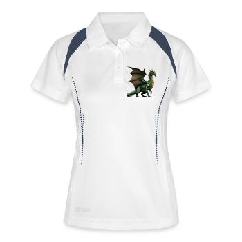 Legendärer grüner Drache - Frauen Polo atmungsaktiv - Weiß/Navy - Vorne