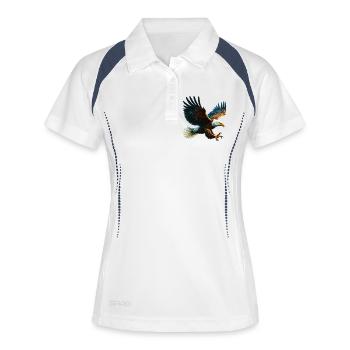 Adler - Frauen Polo atmungsaktiv - Weiß/Navy - Vorne