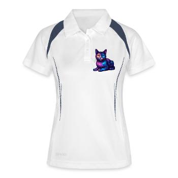 Cat - Women's Polo breathable - white/navy - Front