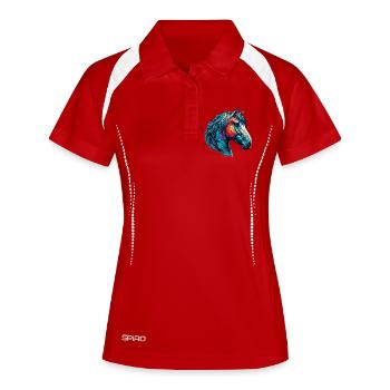 Cheval - Polo respirant Femme - blanc/marine - Devant