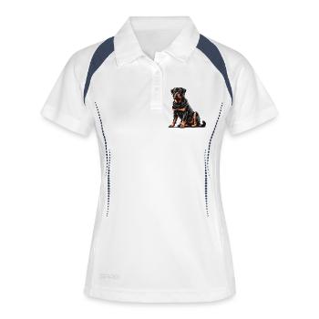 Rottweiler - Polo respirant Femme - blanc/marine - Devant