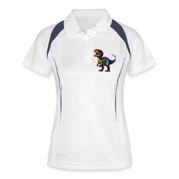 Dinosaure - Polo respirant Femme - blanc/marine - Devant