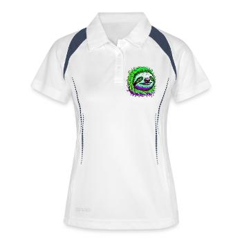 Faultier - Frauen Polo atmungsaktiv - Weiß/Navy - Vorne