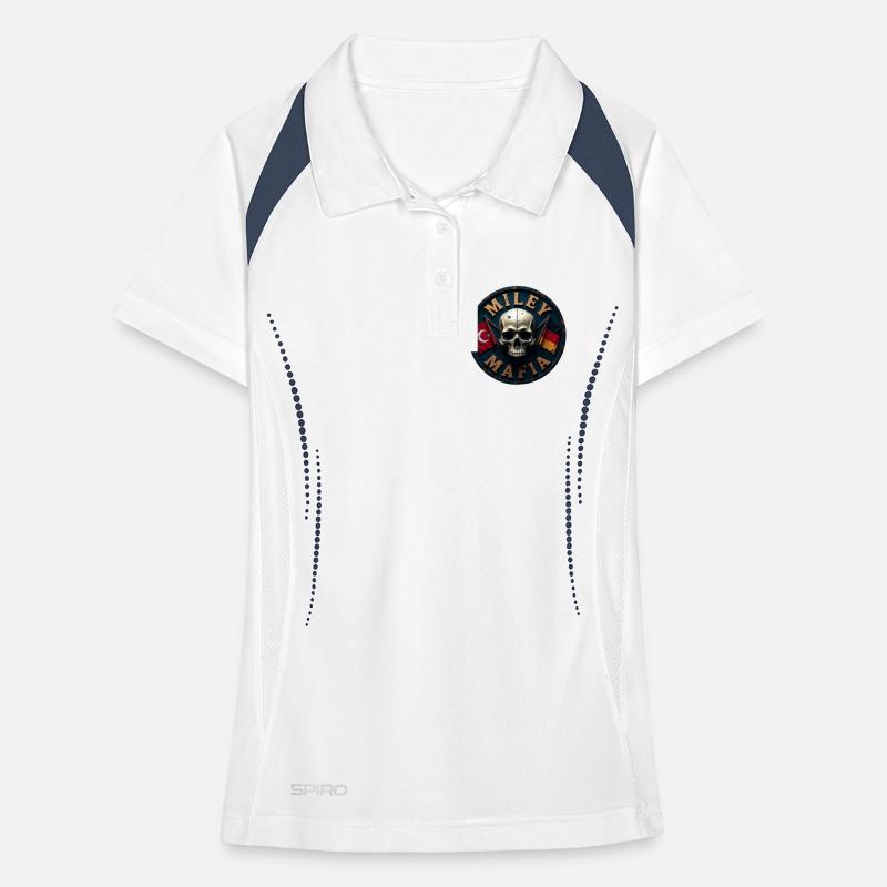 Crâne militaire avec drapeaux Polo respirant Femme