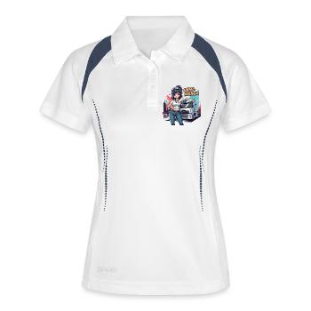 LKW-Manga - Frauen Polo atmungsaktiv - Weiß/Navy - Vorne