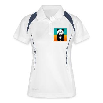 panda - Polo respirant Femme - blanc/marine - Devant