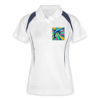 dauphin - Polo respirant Femme - blanc/marine - Devant